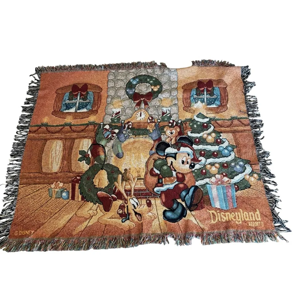 Disney Parks Tapestry Christmas Holiday Throw Blanket‎ Disneyland